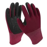 Ryppyiset punaisen mustan työvoiman suojauskäsineet